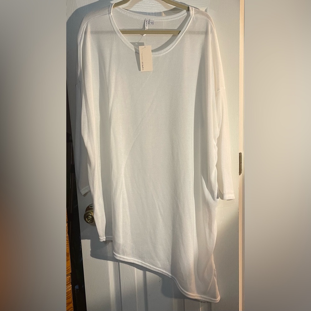 Capsule White Asymmetrical Tunic Sz 2X NWT